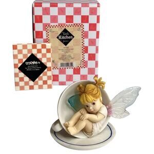My Little Kitchen Fairies Cup Of Tea Fairie China Cabinet Fairy Girl Figure Box